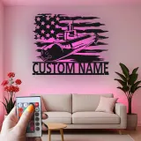 Custom Submarine Metal Sign | Personalized Navy LED Wall Art | Patriotic Veteran Home Decor | US Military Gift