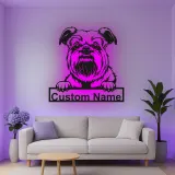 Cartel de metal personalizado con luz LED Brussels Griffon, regalo para amantes de los perros, decoración de sala de estar para mascotas