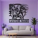 Insegna in Metallo per Giocatori di Softball Personalizzata | Arte da Parete LED con Nome Personalizzato | Regalo per Squadra di Softball | Decorazioni per Camera delle Ragazze & Ricevitore, Lanciatore, Battitore