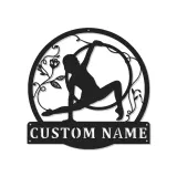 Cartel LED personalizado de gimnasia artística | Decoración mural de metal personalizada para habitación de niña | Decoración de aro aéreo