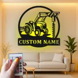 Personalisierte LED-beleuchtete Metall-Wandkunst Traktor Geschenk für Landwirte