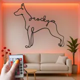 Insegna in metallo LED personalizzata per Doberman Pinscher - Regalo unico per amanti dei cani - Decorazione per soggiorno