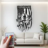 Insegna LED personalizzata per football | Insegna in metallo personalizzata | Decorazione sportiva con bandiera americana per man cave o camera teen