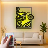 Décoration murale en métal personnalisée pour motocross avec rétroéclairage LED - Cadeau pour lui, décoration de garage ou de man cave