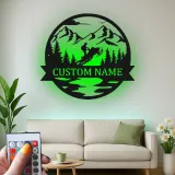 Personalized Snowmobile Metal Sign | LED Mountain Wall Art | Custom Rider Name Decor | Winter Sports Gift