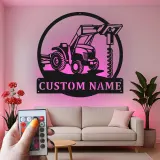 Personalisierte LED-beleuchtete Metall-Wandkunst Traktor Geschenk für Landwirte