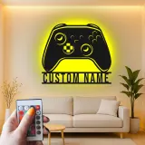 Personalisierte Gamer-Tag LED-Schild | Individuelle Spielcontroller Metall-Wandkunst | Videospiel Raum Dekoration für Teenager | RGB hinterleuchtetes Gaming-Setup