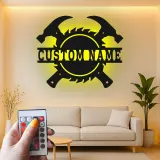 Décoration murale en métal personnalisée avec éclairage LED d'outils de menuisier