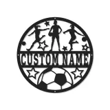 Panneau LED personnalisé pour équipe de football | Décoration murale en métal sur mesure pour filles | Cadeau pour joueuse ou entraîneuse