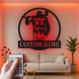 Custom Lumberjack Metal Sign | LED Mountain Wall Art | Personalized Outdoorsman Gift for Rustic Cabin Decor