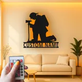 Panneau en métal personnalisé pour pompier | Décoration murale LED personnalisée | Décor de caserne et cadeau pour premier intervenant
