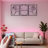 Insegna personalizzata per gamer | Arte in metallo LED con controller da gioco | Decorazione su misura per sala gaming per streamer e ragazzi