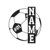 Cartel de metal personalizado de fútbol | Arte mural de metal LED | Número de jugador personalizado | Decoración de habitación de niño y regalo para atleta