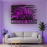 Insegna in metallo LED personalizzata a tema camion ribaltabile regalo per appassionati di camion decorazione per garage o man cave 9