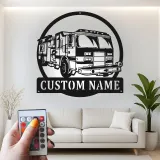 Personalized Firefighter LED Sign | Custom Metal Wall Art | Fire Station Decor | Gift for American Hero