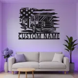 Cartel LED de bombero personalizado | Arte mural de metal de camión de bomberos personalizado | Regalo para primer respondedor | Decoración de pared de estación de bomberos