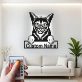 Insegna in metallo personalizzata con luce LED per gatti - Regalo per amanti dei gatti, decorazione per soggiorno o camera da letto 1