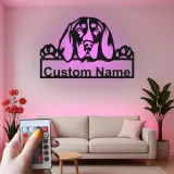 Cartel de metal LED de raza de perro personalizado Regalo para dueños de mascotas Decoración para salón o entrada 3