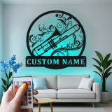 Custom Trumpet Led Light Metal Wall Art Personalized Musician Gift Music Room Decor for Brass Lovers