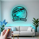 Custom Catfish LED Metal Sign | Personalized Fisherman Gift | Lake House Decor | Lighted Cabin Wall Art