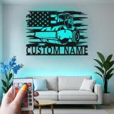 Panneau Métallique Routeur Personnalisé | Art LED de Construction Personnalisé | Cadeau pour Opérateur de Machinerie Lourde | Décoration de Garage Industrielle