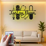 Personalized Nurse Name Sign with LED | Custom Medical Tools Metal Art | Clinic & Office Wall Decor | RN Graduation Gift