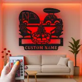 Décoration murale en métal personnalisée avec camping-car et feu de camp, cadeau de camping pour les passionnés de plein air