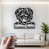 Décoration murale en métal personnalisée en forme de silhouette de chien avec rétroéclairage LED - Cadeau pour parent d'animal - Décor pour salon ou espace pour animaux