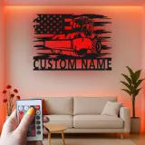 Panneau Métallique Routeur Personnalisé | Art LED de Construction Personnalisé | Cadeau pour Opérateur de Machinerie Lourde | Décoration de Garage Industrielle