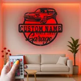 Cartel de metal LED de coche clásico personalizado regalo de garaje para entusiastas del automóvil decoración de man cave 9