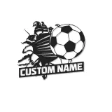 Insegna Nome Personalizzata per Calcio | Arte Murale in Metallo LED | Decorazione Sportiva Personalizzata per Camera dei Bambini | Regalo per Giocatore di Calcio