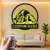 Insegna con Nome Personalizzato di Loris Lento | Arte Murale LED in Metallo | Decorazione per Nursery di Animali Selvatici | Regalo Esotico per Stanza dei Bambini