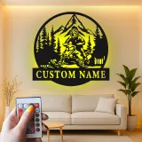 Individuelle Snowmobile LED Metall-Wandkunst | Personalisierte Bergfahrer-Schild | Geschenk für Snowmobiler & Hütten-Dekor
