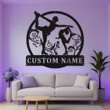 Insegna LED personalizzata per pattinaggio artistico | Arte da parete in metallo per pattinatrice | Regalo per skater e decorazione camera teen