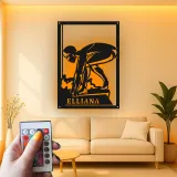 Panneau en métal pour nageur compétitif personnalisé | Décoration murale rétroéclairée | Décor d'athlète personnalisé | Cadeau pour entraîneur de natation