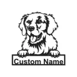 Custom Golden Retriever Led Light Metal Wall Art Personalized Dog Lover Gift Living Room Pet Decor 1