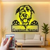 Custom Dog Breed Led Light Metal Wall Art Personalized Pet Parent Gift Living Room or Entryway Decor