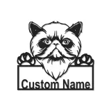Décoration murale en métal personnalisée avec lumière LED pour chat persan - Cadeau unique pour les amoureux des chats