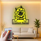 Cartel de metal LED personalizado de Pastor Alemán, regalo para amantes de los perros, decoración para la sala de estar