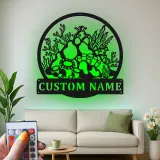 Cartel de metal personalizado con luz LED de arrecife de coral, regalo personalizado para amantes del océano, decoración náutica para casa de playa