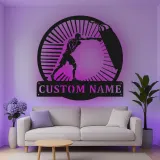 Custom Boxer Led Light Metal Wall Art Personalized Gift for Boxing Enthusiasts Gym or Man Cave Decor