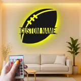 Custom Football LED Sign | Personalized Metal Wall Art | Game Room Decor & Sports Fan Gift | Teen Bedroom Light