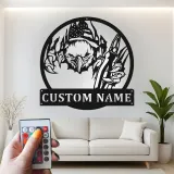 Décoration murale en métal personnalisée avec éclairage LED Aigle Américain - Cadeau patriotique pour lui, décoration de garage ou de man cave