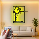 Gymnastics LED Metal Sign | Custom Name Wall Art for Girls Room | Personalized Gymnast Gift Light