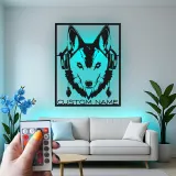 Custom German Shepherd with Headphones Led Light Metal Wall Art Personalized Gift for Dog Lovers Music Room Decor