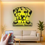 Cartel de metal LED personalizado de Dálmata, regalo para amantes de los perros, decoración para el salón