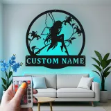 Personalisierte Feen-Silhouette-LED-Metall-Wandkunst – zauberhaftes Geschenk für Sie, für Schlafzimmer oder Gartendeko