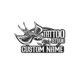 Personalisierter Tattoo-Studio-Schild | Handgefertigte Schwalbe Metall-Wandkunst mit LED | Vintage Tattoo-Künstler Geschenk | Retro Salon-Dekor