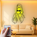 Chic Spa Day Frau LED Licht Metall-Wandkunst Einzigartiges Geschenk für Sie Badezimmer oder Spa-Dekoration