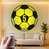 Luz de número de camiseta de fútbol personalizada | Arte mural LED de metal personalizado | Decoración deportiva para la habitación de los niños | Regalo para hijo atleta
